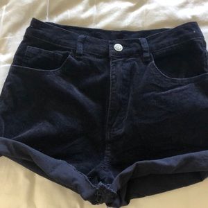Dark blue corduroy shorts